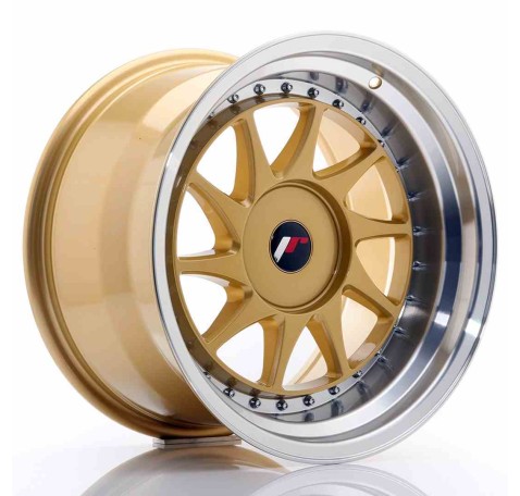 JR Wheels JR26 17x10 ET20-25 BLANK Gold w/Machined Lip