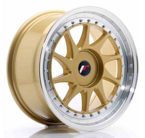JR Wheels JR26 17x8 ET35 BLANK Gold w/Machined Lip