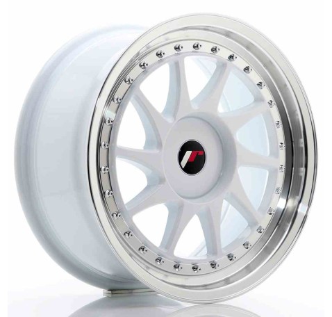 JR Wheels JR26 17x8 ET35 BLANK White w/Machined Lip