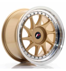 JR Wheels JR26 17x9 ET20-35 BLANK Gold w/Machined Lip