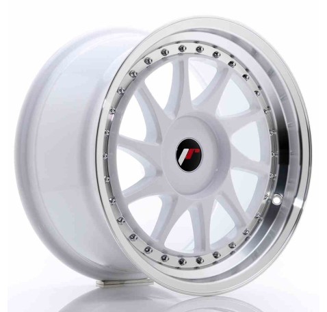 JR Wheels JR26 17x9 ET20-35 BLANK White w/Machined Lip