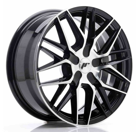 JR Wheels JR28 17x8 ET25-40 BLANK Gloss Black Machined Face