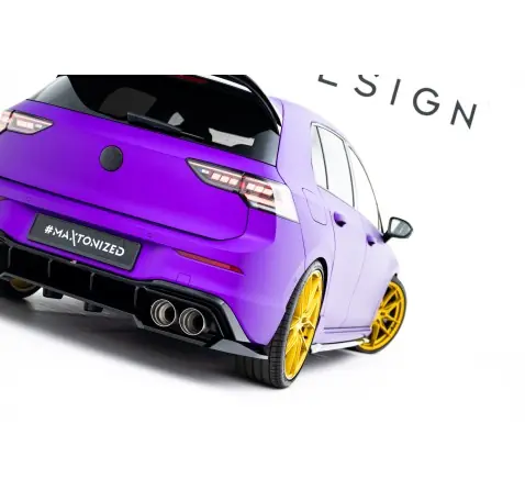 Arriere Splitter (avec une barre verticale) V.2 Volkswagen Golf R Hatchback Mk8 / Mk8 Facelift