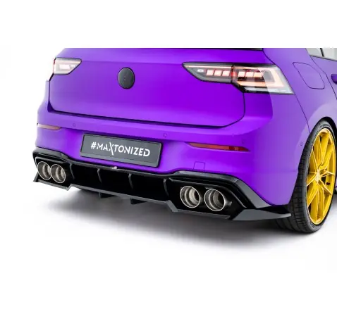 Arriere Splitter (avec une barre verticale) V.2 Volkswagen Golf R Hatchback Mk8 / Mk8 Facelift