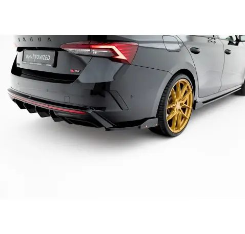 Lames De Pare-Chocs Arrière Latérales V.4 + Ailerons Skoda Octavia RS Combi / Liftback Mk4 / Mk4 Facelift