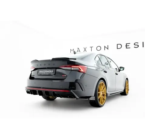 Lames De Pare-Chocs Arrière Latérales V.4 + Ailerons Skoda Octavia RS Combi / Liftback Mk4 / Mk4 Facelift