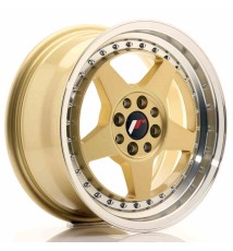 JR Wheels JR6 15x7 ET25 4x100/108 Gold w/Machined Lip