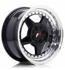 JR Wheels JR6 15x7 ET35 4x100/114 Glossy Black w/Machined Lip