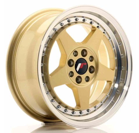 JR Wheels JR6 16x7 ET35 4x100/114 Gold w/Machined Lip