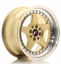 JR Wheels JR6 16x8 ET25 4x100/108 Gold w/Machined Lip