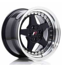 JR Wheels JR6 16x9 ET20 4x100/108 Glossy Black w/Machined Lip