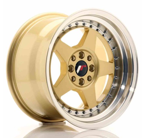 JR Wheels JR6 16x9 ET20 4x100/108 Gold w/Machined Lip