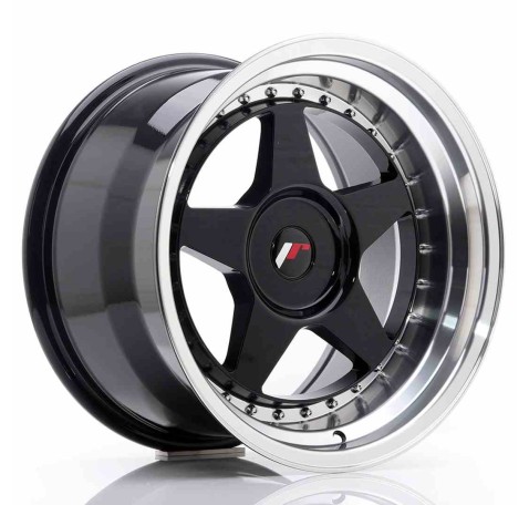 JR Wheels JR6 17x10 ET20 BLANK Glossy Black w/Machined Lip