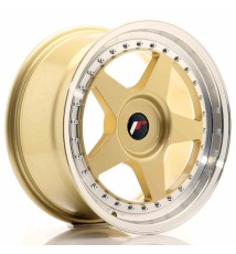 JR Wheels JR6 17x8 ET35 BLANK Gold w/Machined Lip