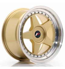 JR Wheels JR6 17x9 ET20-35 BLANK Gold w/Machined Lip