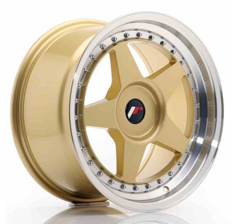 JR Wheels JR6 17x9 ET20-35 BLANK Gold w/Machined Lip