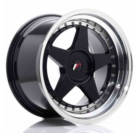 JR Wheels JR6 18x10,5 ET0-25 BLANK Glossy Black w/Machined Lip