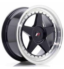 JR Wheels JR6 18x8,5 ET20-40 BLANK Glossy Black w/Machined Lip