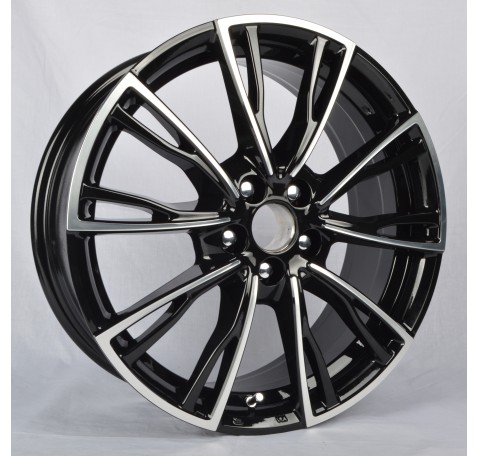 R8x21 WD006 LUGANO ET40 5x108 63,4 FF Glossy Bla Polish &m