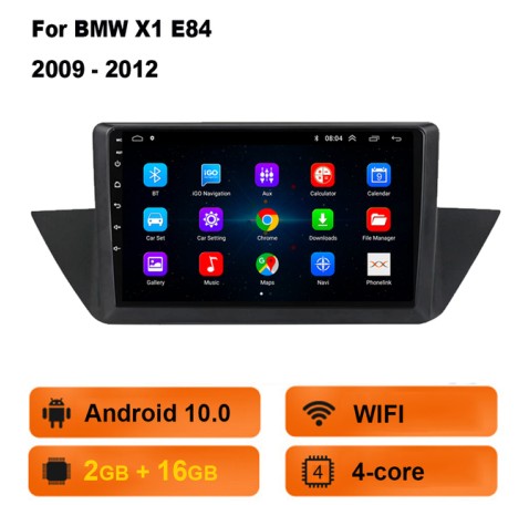 Autoradio Android 10, CarPlay, Navigation Gps, lecteur multimédia vidéo, 2  din, sans dvd, pour voiture BMW X1, E84 (2009 – 2012)