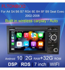 Autoradio 7 ", Android, Navigation GPS, lecteur multimédia, pour voiture AUDI A4 S4 B6 B7 RS4 8E 8H 8F B9 Seat Exeo (2002 – 2008