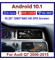 Autoradio Android 10.1, Navigation GPS, lecteur multimédia, stéréo, vidéo, CarPlay, écran miroir, pour voiture Audi Q7 (2006 – 2