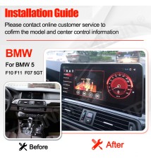 Autoradio 12.3 ", Android 11, 8 go/256 go, Navigation GPS, lecteur multimédia, stéréo, unité centrale pour voiture BMW série 5 F
