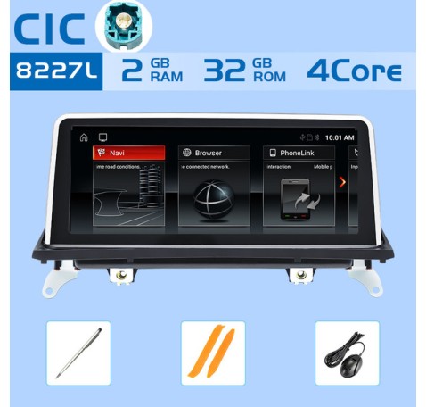 Autoradio Android 128, 6 go/10.0 go, Navigation GPS, CCC/CIC, écran stéréo, lecteur multimédia, Original, pour voiture BMW X5, E