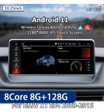 Autoradio Android 11, 2009 ", IPS, Navigation GPS, vidéo, stéréo, lecteur multimédia, système CIC iDrive, pour voiture BMW X1 E8