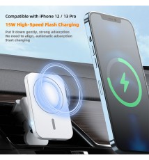 Chargeur sans fil magnétique Qi rapide 15W pour voiture, support de téléphone à ventilation, Compatible avec étui Magsafe pour i