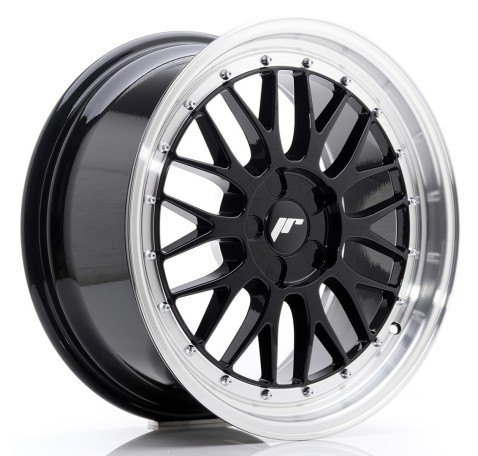 JR Wheels JR23 18x8.5 ET25-48 5H BLANK Gloss Black w/Machined Lip