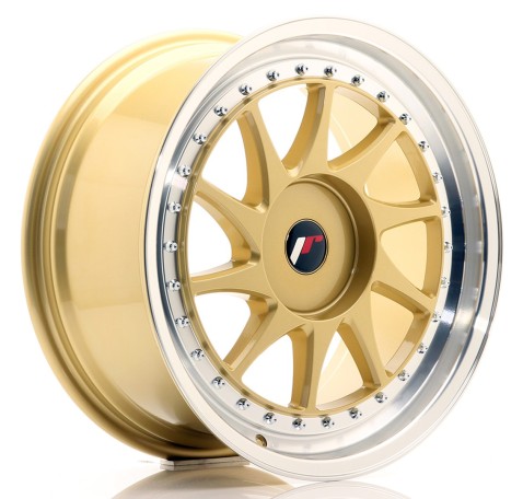 JR Wheels JR26 18x8.5 ET35-40 BLANK Gold w/Machined Lip