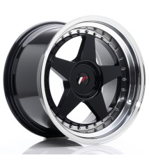 JR Wheels JR6 18x10.5 ET0-25 BLANK Glossy Black w/Machined Lip