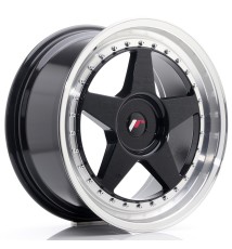 JR Wheels JR6 18x8.5 ET20-40 BLANK Glossy Black w/Machined Lip
