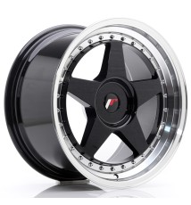 JR Wheels JR6 18x9.5 ET20-40 BLANK Glossy Black w/Machined Lip
