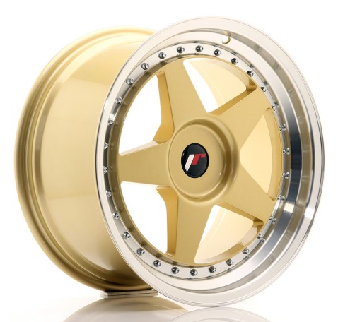 JR Wheels JR6 18x9.5 ET20-40 BLANK Gold w/Machined Lip