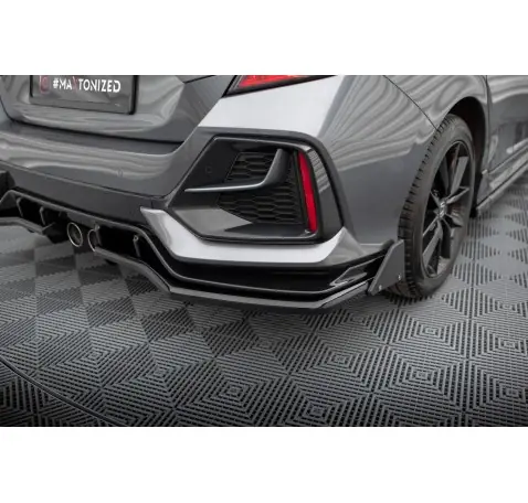 Arriere Splitter V.1 (avec une barre verticale) + Flaps Honda Civic Sport Mk 10 Facelift